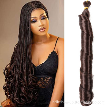 Xin Si wavy braiding hair extensions remy wetir extension heat resistant wavy hair for 100g wavy synthetic braiding hair
